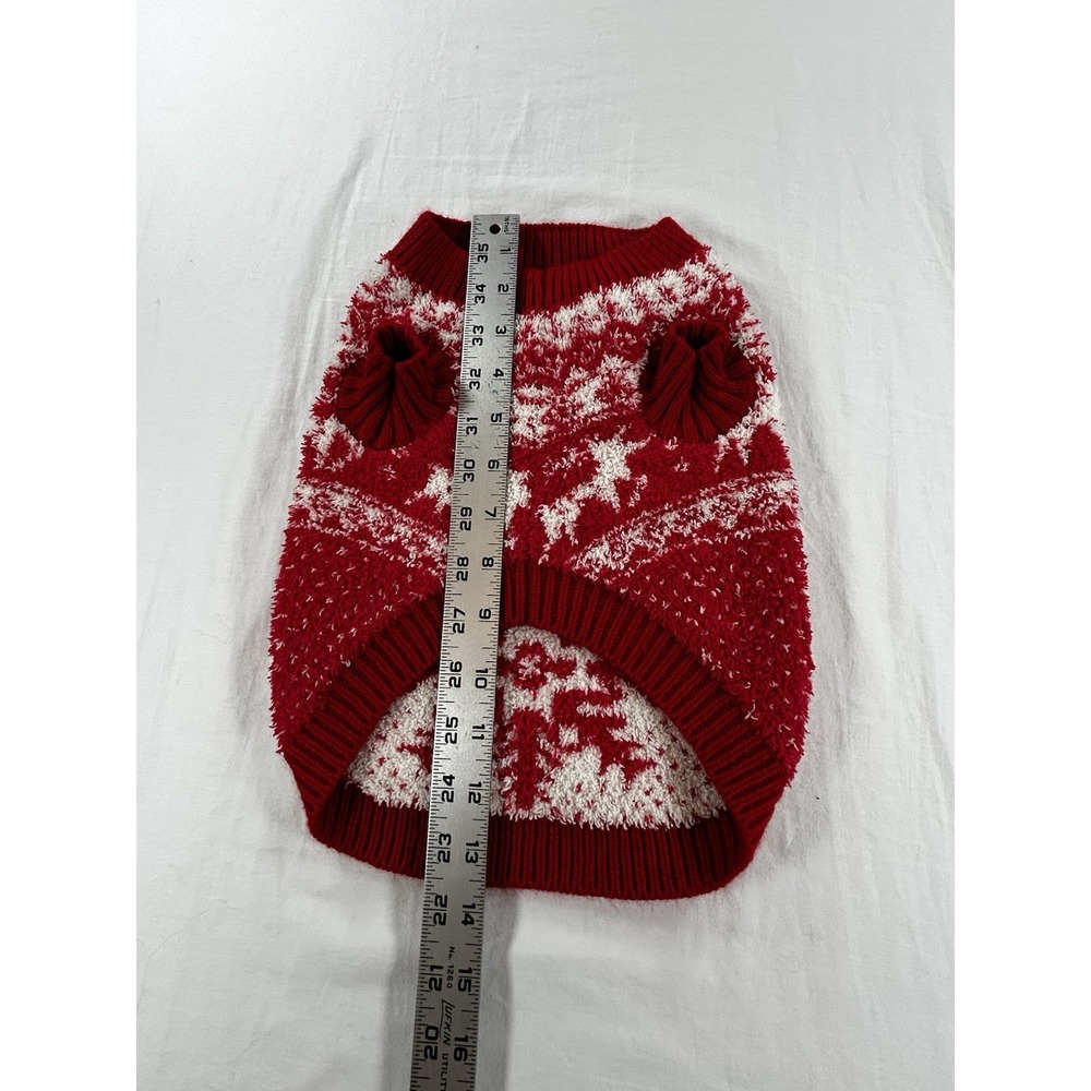 Old Navy Medium Cozy Red And White Christmas Knit Sweater for Pets Winter Preppy - Picture 4 of 6